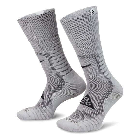 2 $28 NIKE ACG CUSHIONED TRAIL HIKING SOCKS DV5465-100/800 GREY&ORANGE M(6-8) - Picture 6 of 9